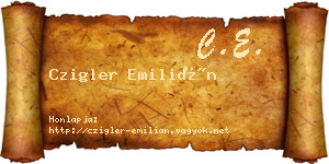 Czigler Emilián névjegykártya